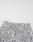 Leopard Frayed Hem Denim Shorts