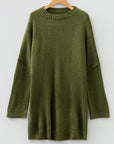 Solid Slouchy Drop Shoulder Sweater Dress