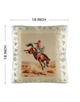 Baha Ranch Vintage Rodeo Stamp Throw Pillow Made in America