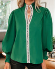Everly Flounce Sleeve Trim Blouse