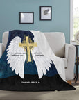 I Will Rescue You Angel Wings Throw Blanket 60" x 80" Made in America