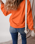 Solid Fleece Lined Drop Shoulder Terry Sweatshirt