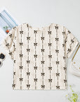 Bow Textured Short Puff Sleeve Top