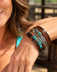 Brown Boho Multi Strand Wrap Bracelet