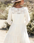 Whitley Floral Lace Patchwork Tiered Mini Dress
