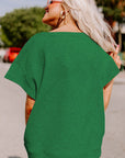 Solid Textured T-Shirt and Drawstring Pants Set
