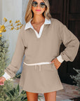 Valerie Cropped Pullover Drawstring Skirt Set