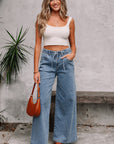 Zoe Medium Wash Super Wide Leg Denim Pants
