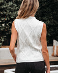 Pearl Textured Knit High Neck Sweater Top