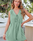 Remy Pintuck Sleeveless Loose Romper