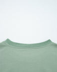 Flower Patchwork Raw Edge Drop Shoulder Top