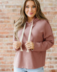 Ribbed Knit Leopard & Lace Drawstring Hoodie