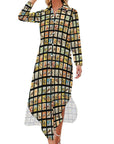 Baha Ranch Vintage Cowboy Collage Western Shirt Dress Duster