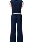 Colorblock Cap Sleeve Tee and Pants Set