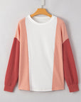 Kayla Color Block Corded Long Sleeve Top