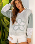 Jream Colorblock Casual Hooded Top