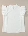 Milan Scalloped Ruffle Sleeve Top