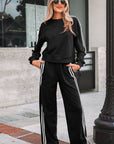 Varsity Stripe Crewneck Pullover & Sweatpants Set
