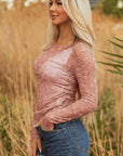 Floral Mesh Long Sleeve Top