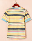 Stripe Short Sleeve Crew Neck T-Shirt