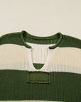 Violet Stripe Colorblock Notched PLUS Sweater