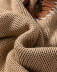 Plus Size Colorblock Knit Contrast Stitch Crewneck Sweater