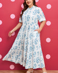 Plus Size Floral Paisley Tiered Maxi Dress