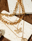 Amara Multilayer Butterfly Charm Necklace