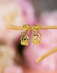 Lavender Link Hoop Stud Earrings