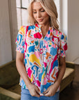 Harper Shirred Short Sleeve Blouse