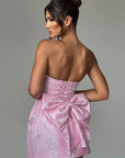 Sexy Jacquard Strapless Bow Dress