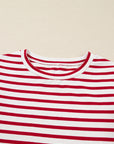 Meilani Stripe Ruffle Trim Long Sleeve Top