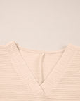 Textured V Neck T Shirt and Shorts Set