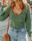 Harper U Textured Long Sleeve Top