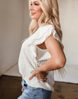 Cecelia Ruffled Flutter Sleeve Blouse