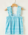 Boho Ruffle Wide Strap Loose Tank Top