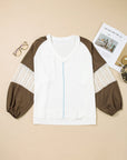 Julietta Patchwork Balloon Sleeve PLUS Blouse