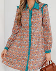 Alia Floral Contrast Collared Shirt