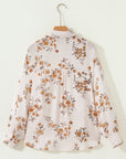 Floral Silky Button-Up Long Sleeve Shirt