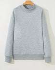 Solid Mock Neck Oversized Sweatshirt