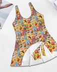 Baha Ranch Vintage Rodeo Poster Skirted Swimsuit