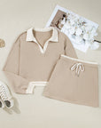 Valerie Cropped Pullover Drawstring Skirt Set