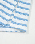 Stripe Collared Top and Drawstring Pants Set