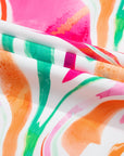 Abstract Ruffle Sleeve Smocked Maxi Dress