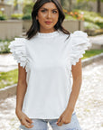 Milan Scalloped Ruffle Sleeve Top