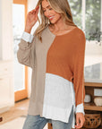 Zendaya Block Knit Loose Sweater