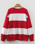 Colorblock Drop Shoulder Baggy Sweatshirt
