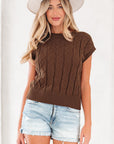 Lyrajira Texture Short Sleeve Sweater