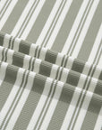 Stripe Collared V-Neck Short Sleeve Midi Dress