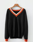 Scarlett Striped Trim Varsity Sweater